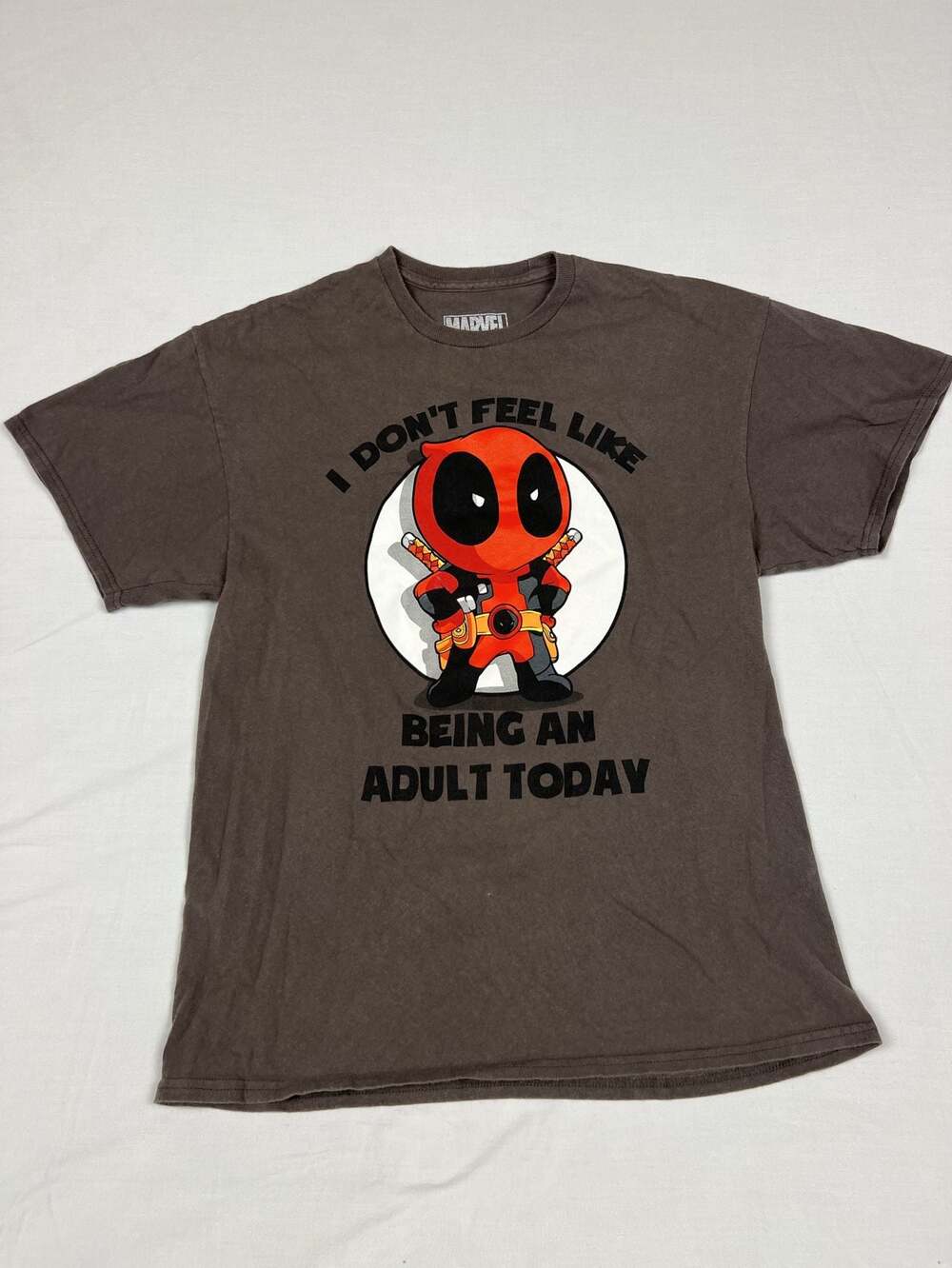 Marvel Deadpool I Don't Feel Like Being An Adult Today Graphic T-Shirt Men's